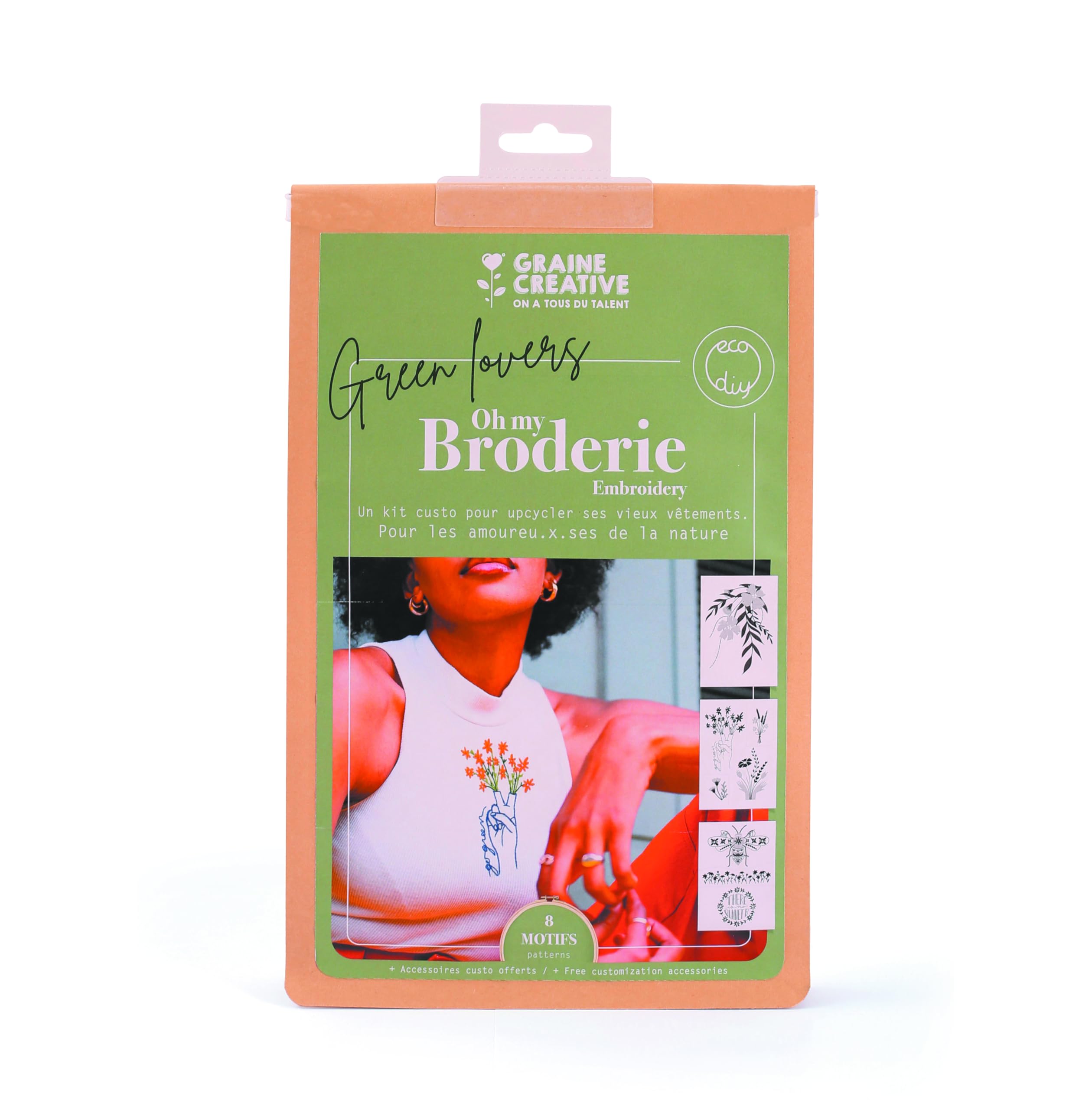 Kit broderie sur vêtement Graine Créative Nature pour créer un style éco-responsable