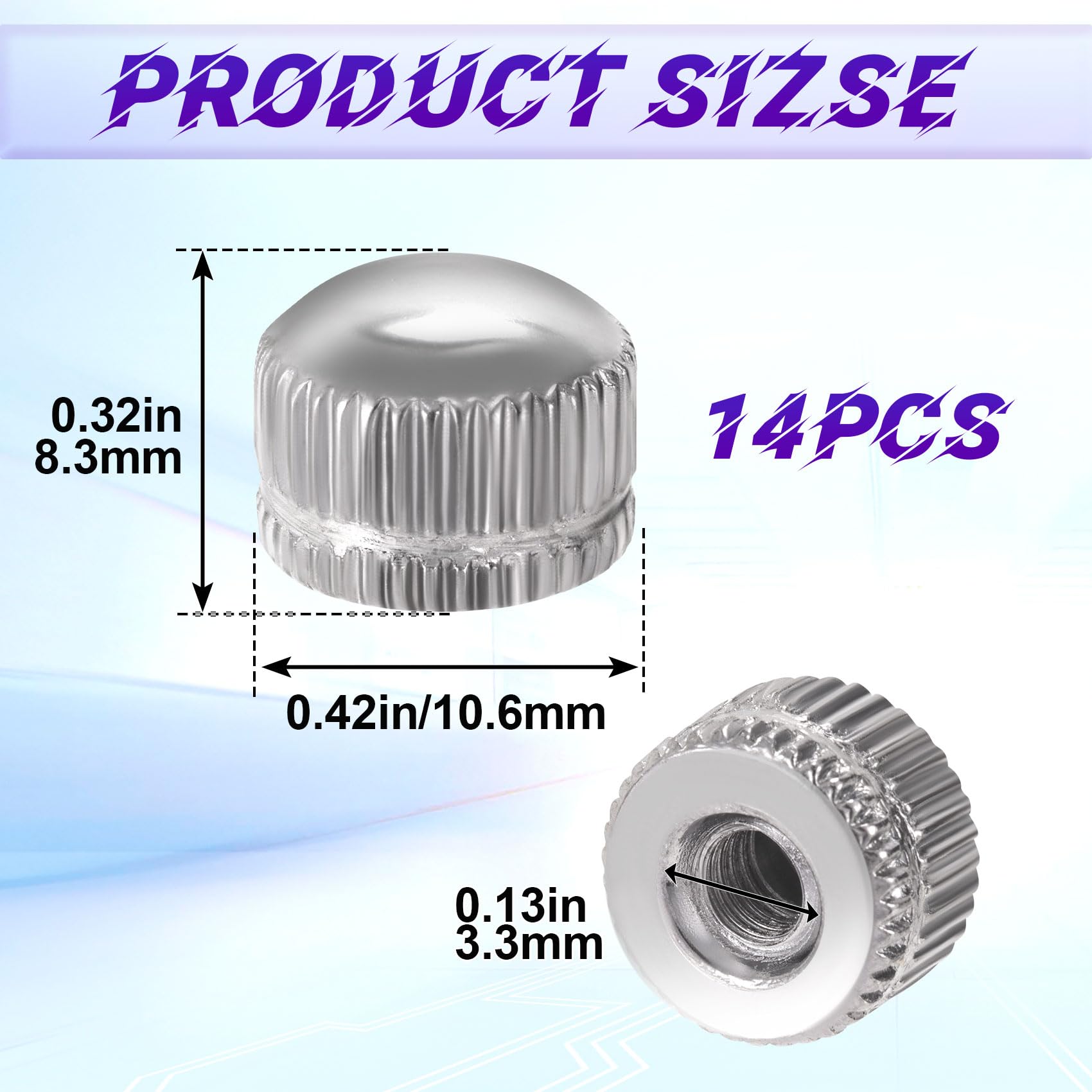 14 tapas de rosca para accesorios de luz, tuercas de perilla de remates de lámpara, tapa de rosca para pantalla de lámpara, piezas de repuesto decorativas (plata, M4) 2