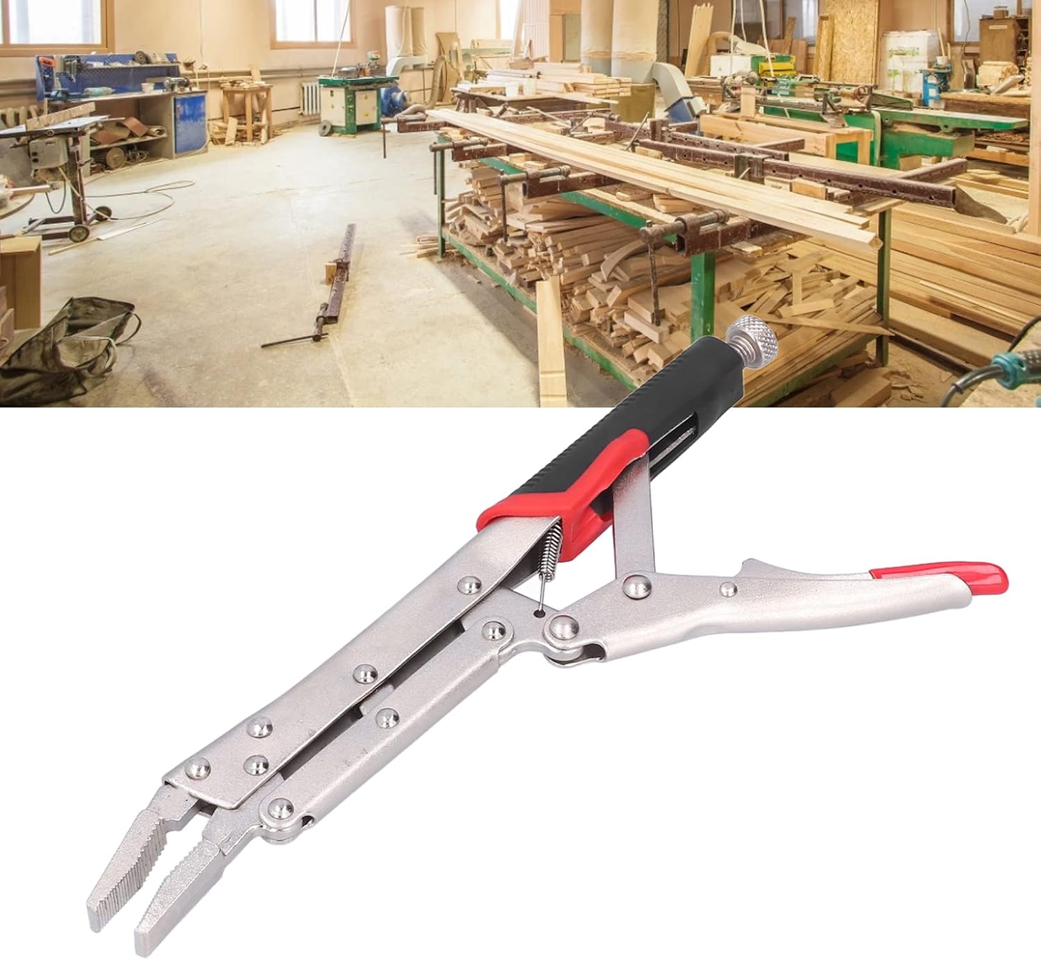 Straight Jaw Locking Pliers Fast Release Long Nose Adjustable Clamping Tool Vanadium Steel Woodworking Crafting