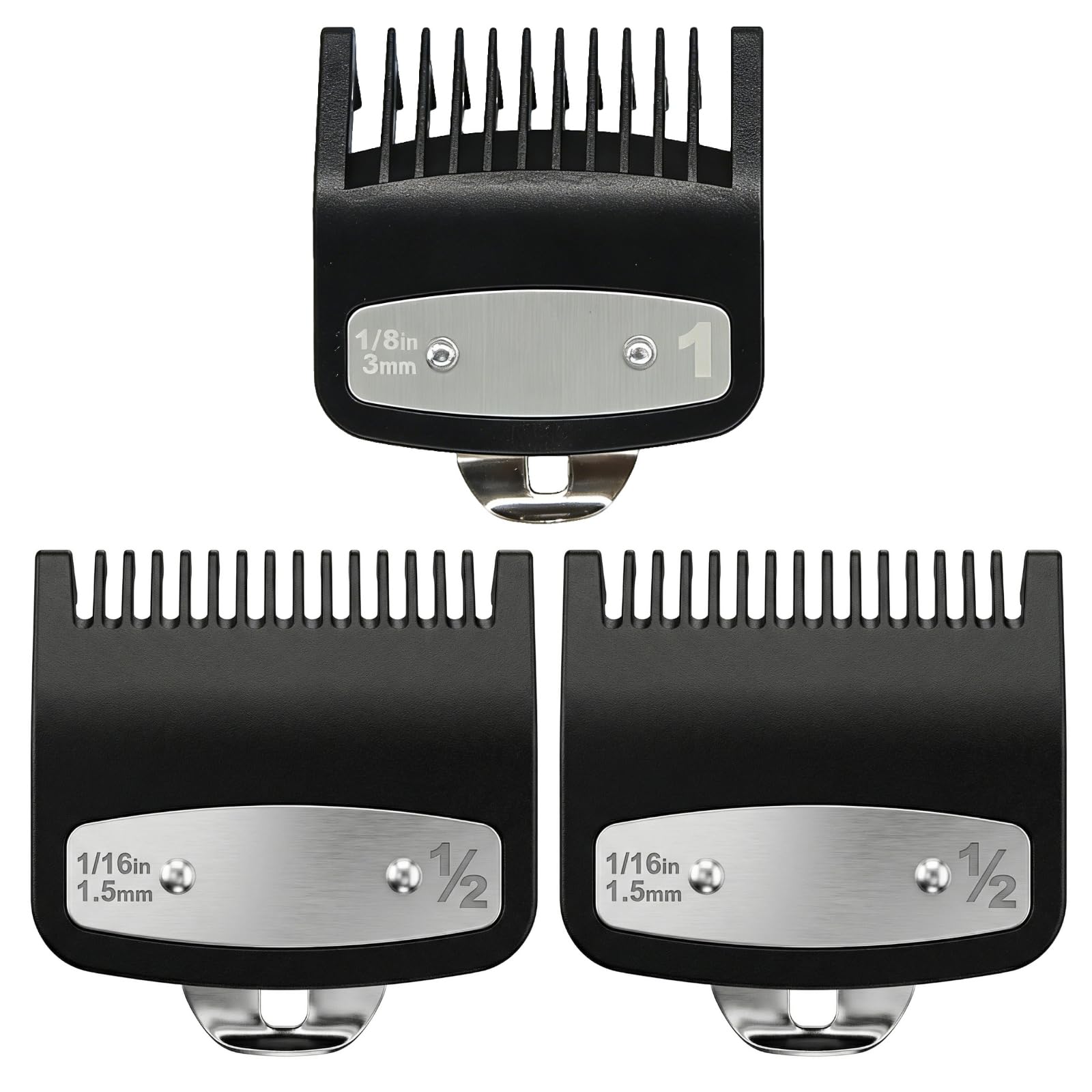 3 Pack Replacement for Wahl Clipper Guards Set, Black