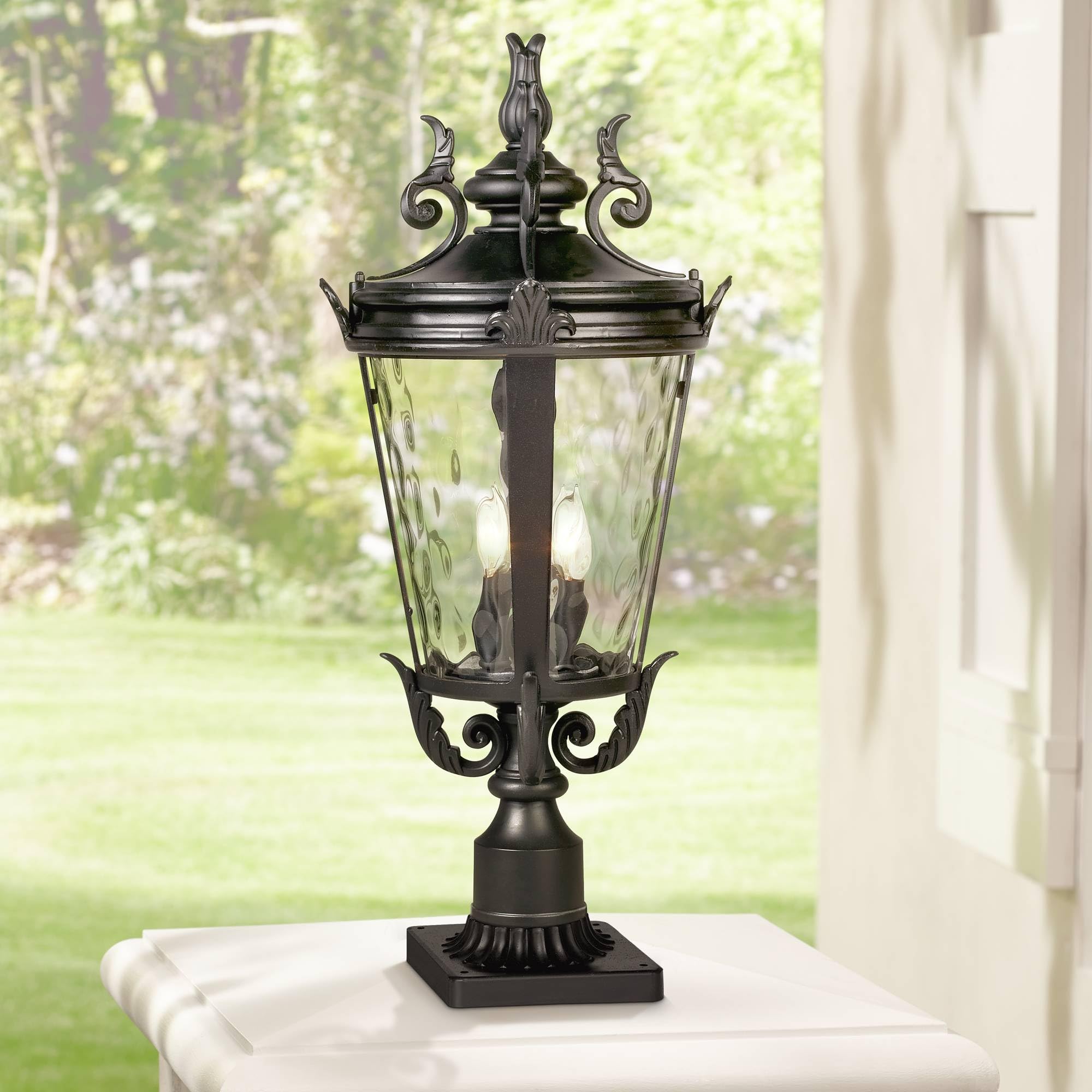 John Timberland Marseille Rustic Vintage Outdoor Post Light with