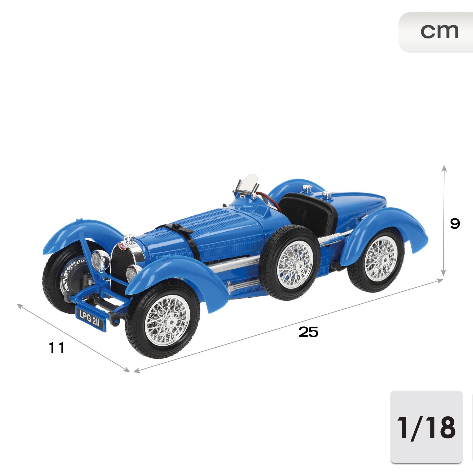 Bburago 1:18 Gold Bugatti Type 59 (1934): Buy Online at Best