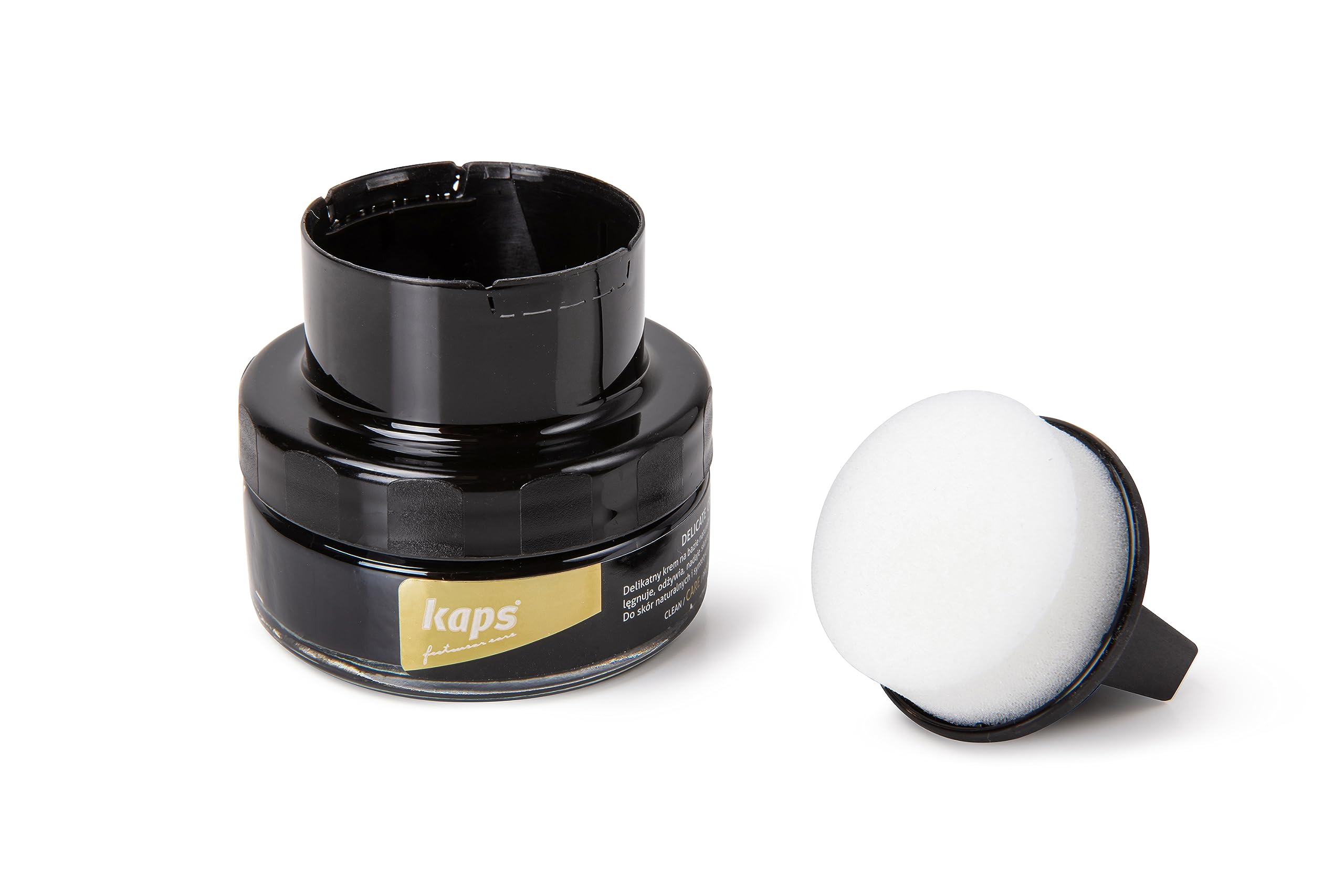 Shoe Cream with Sponge Applicator, Intensive Leather Care and Nourishing, Kaps Delicate, 70 colours