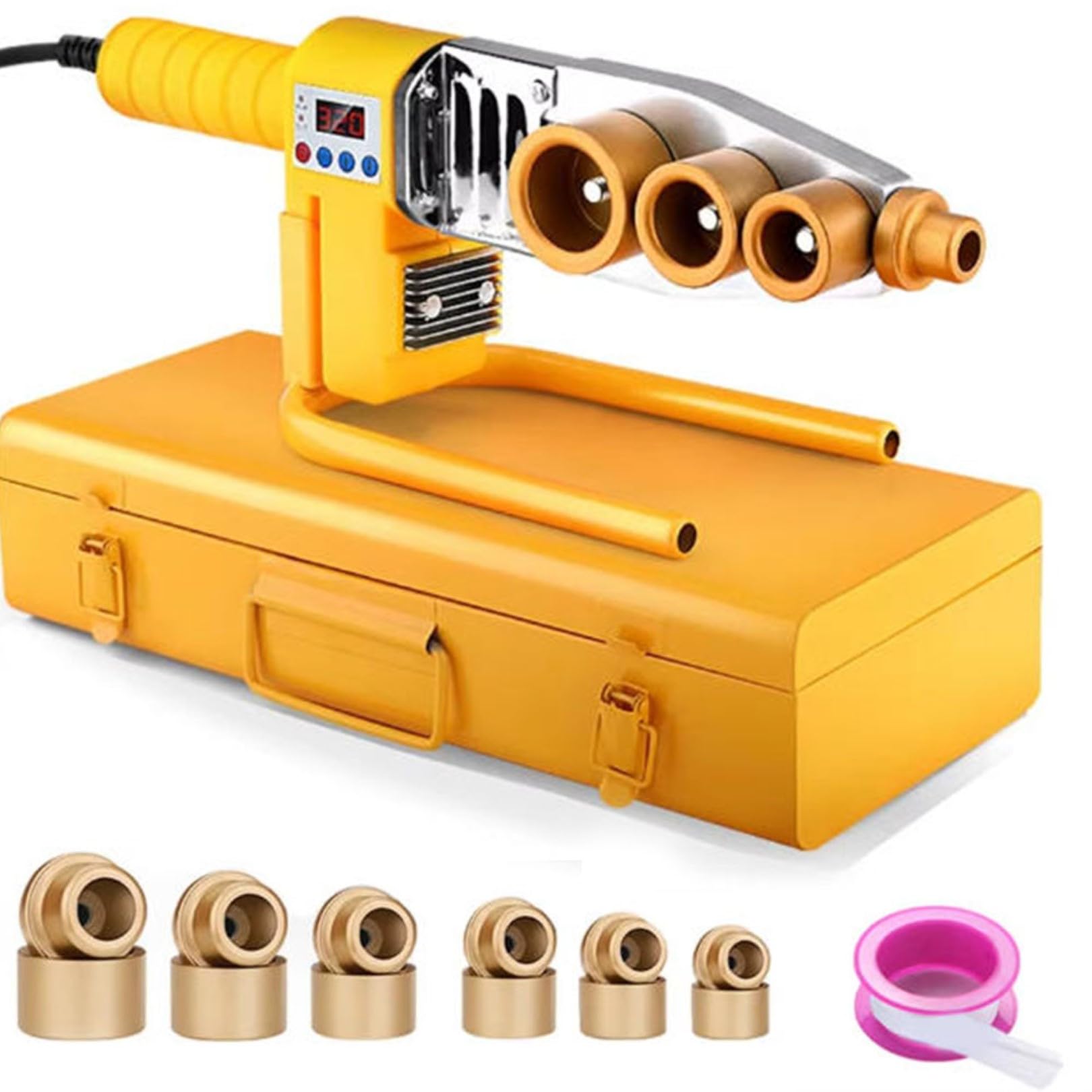 Soldador de Tubos de Plástico Calentamiento Rápido Kit de Máquina de Soldadura de Tuberías Herramienta de Soldadura de Tubos de Plástico Para Soldar Tuberías PPR/PE/PP 64 Styles