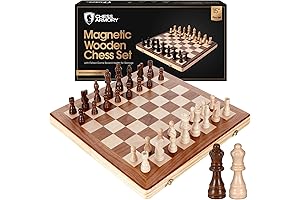 Chess Armory 15 Inch Magnetic Wooden Chess Set with Extra Queen Pieces & Storage Box