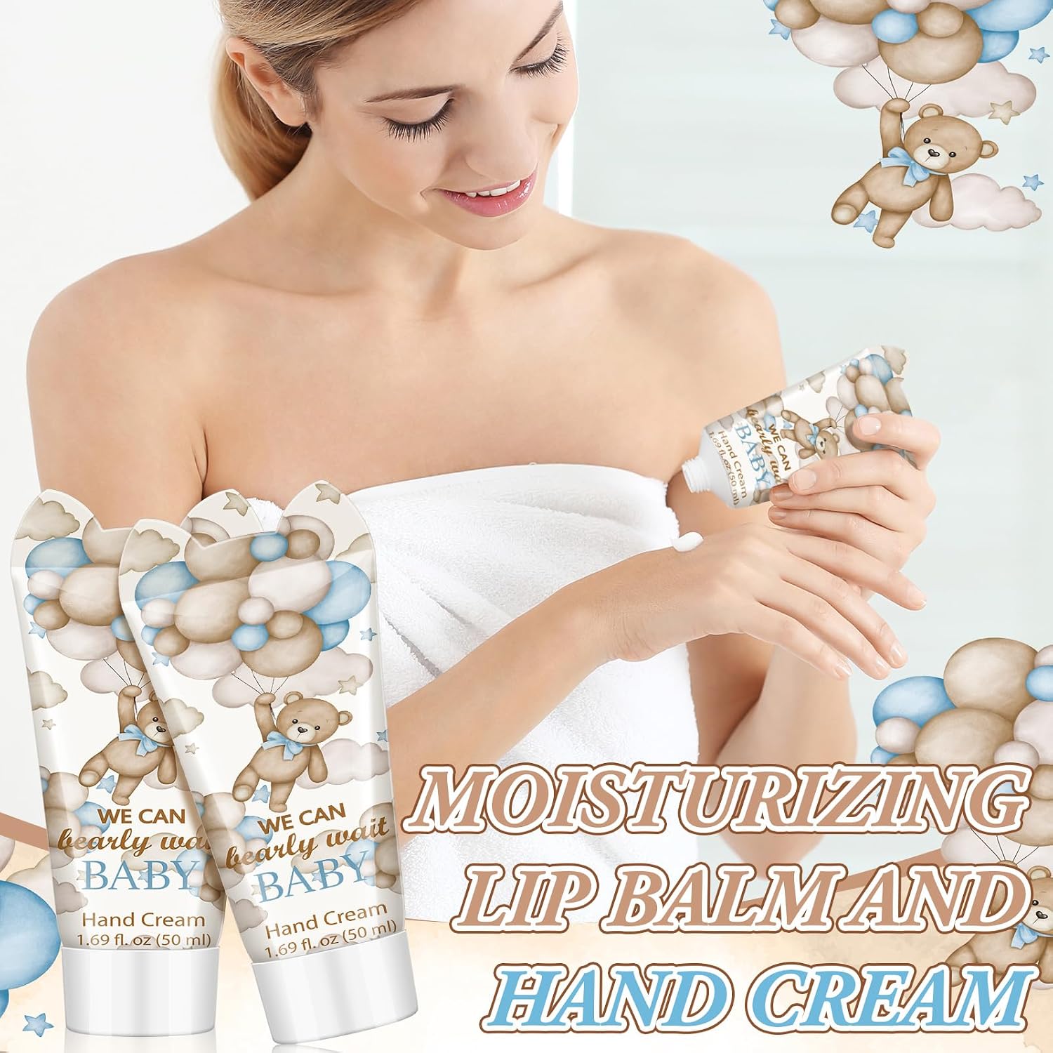 25 Pack We Can Bearly Wait Baby Shower Hand Cream Bulk Bear Baby Shower Favors for Guests Travel Size Hand Lotion for Gender Reveal Favors Souvenirs Bag Stuffer Appreciation Thank You Gift, 1.7 Fl. oz