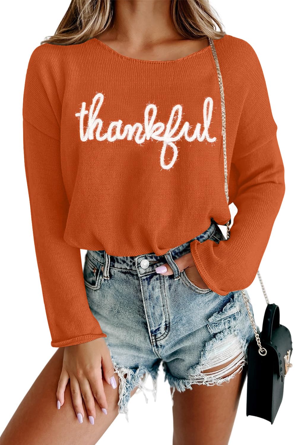 Women Merry Christmas Sweater Long Sleeve Xmas Knitted Top Funny Holiday Graphic Pullover Tops 2024 Trendy