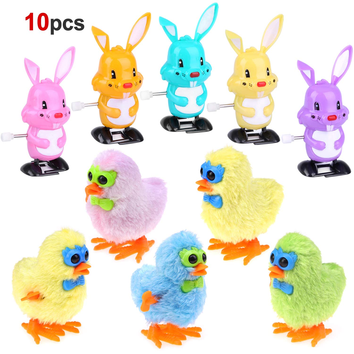 Buy HOWAF 10pcs Easter Wind Up Toys,Hopping Bunny Rabbit and Chick