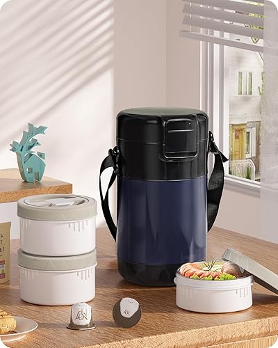 Baffect Recipiente aislado para alimentos termo de sopa a prueba de fugas para alimentos calientes lonchera Bento de boca ancha de acero inoxidable