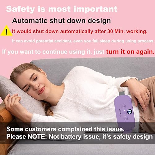 Miniatura 9 de Almohadilla térmica para la espalda o el vientre, dispositivo de cinturón eléctrico con 3 niveles de calor y 3 modos de masaje, almohadilla de