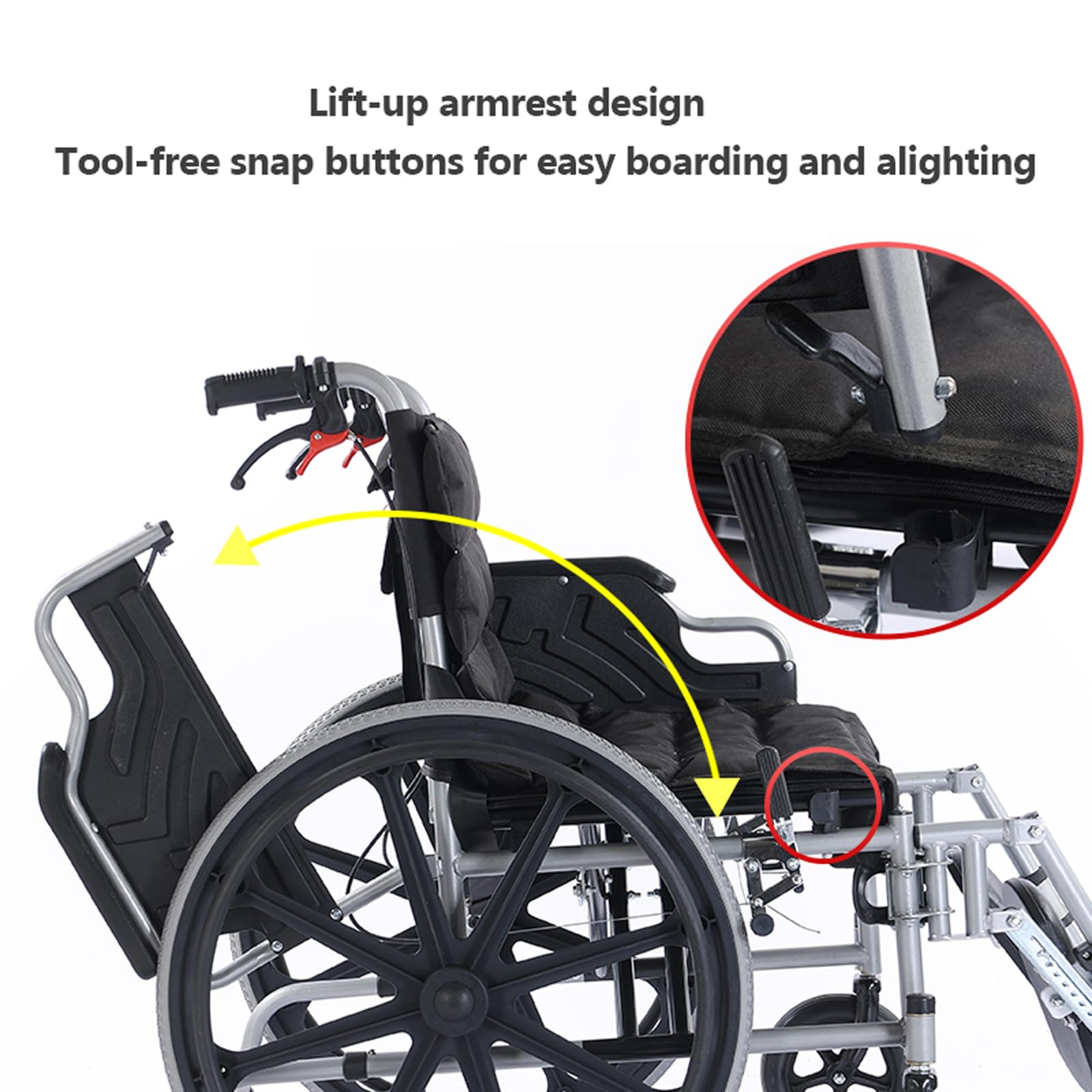 Amazon.co.jp: 車いす 折りたたみ車椅子 幅57cm/22.4インチ シート幅
