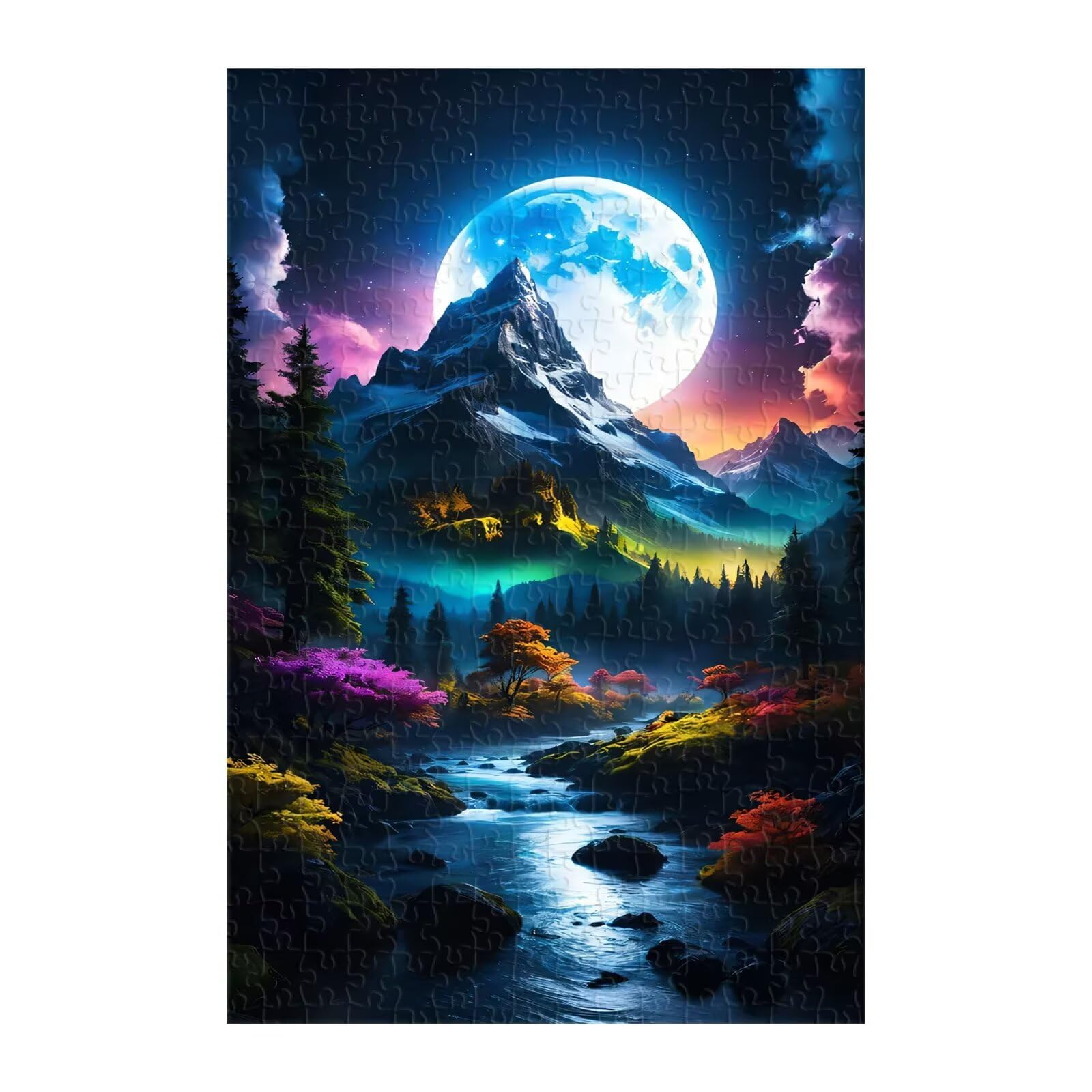 Puzzle dla dorosłych 1200 Moon Mountain Forests, wyzwanie, gra edukacyjna, niemożliwe, bardzo trudne puzzle dla dorosłych, puzzle 1200 elementów