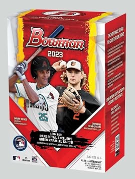 Topps 2023 Bowman Baseball Value Box - 6 Packs, 72 Cards, Green Parallel Cards
