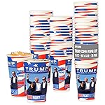 Smygoods Trump Design Disposable Paper Coffee Cups (16 OZ, 50 Count) For Hot Beverages, Tea, Espresso, Cocoa - To Go Drink Containers, Caf & Office