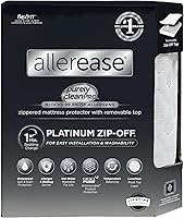 AllerEase Platinum King Size Waterproof Mattress Protector with Zip-Off Plush Top - Allergen Barrier, Temp Balancing, Bed Bug Proof