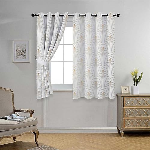 Miniatura 2 de Cortinas para Sala - Cortinas para Sala - Cortinas modernas para puertas y despensa, 55 pulgadas de ancho por 55 pulgadas de largo, 2 paneles