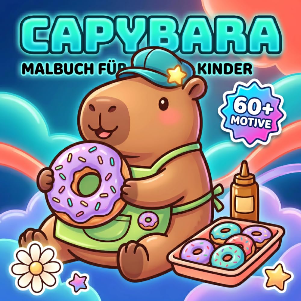 Capybara Malbuch: Süße Und Lustige Motive Für Kinder Ab 6 Jahren Und Jugendliche Zum Entspannen, Ausmalen Und Kreativ Sein
