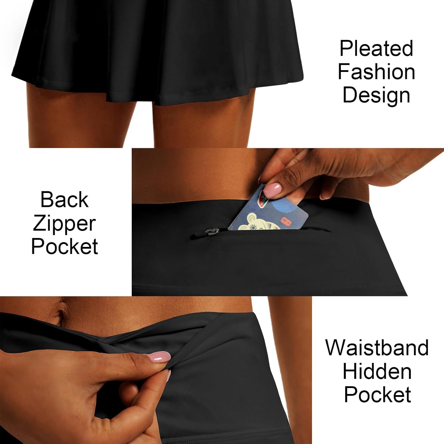 Women's High Waist Pleated Tennis Skirt Lightweight Athletic Golf Skorts Skirts for Women with 4 Pockets Shorts - Image 4