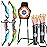 TEMI 2 Pack Archery Set - Includes 2 Bows, 20 Suction Cup Arrows & 2 Quivers & Standing Target, Outdoor Light Up Toys for Kids Boys Girls