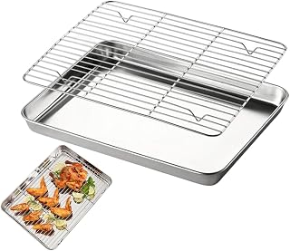 Bakplåtsset, non-stick stålplåt med kylgaller | bakplåt med grill | för utomhus grillbord vagn