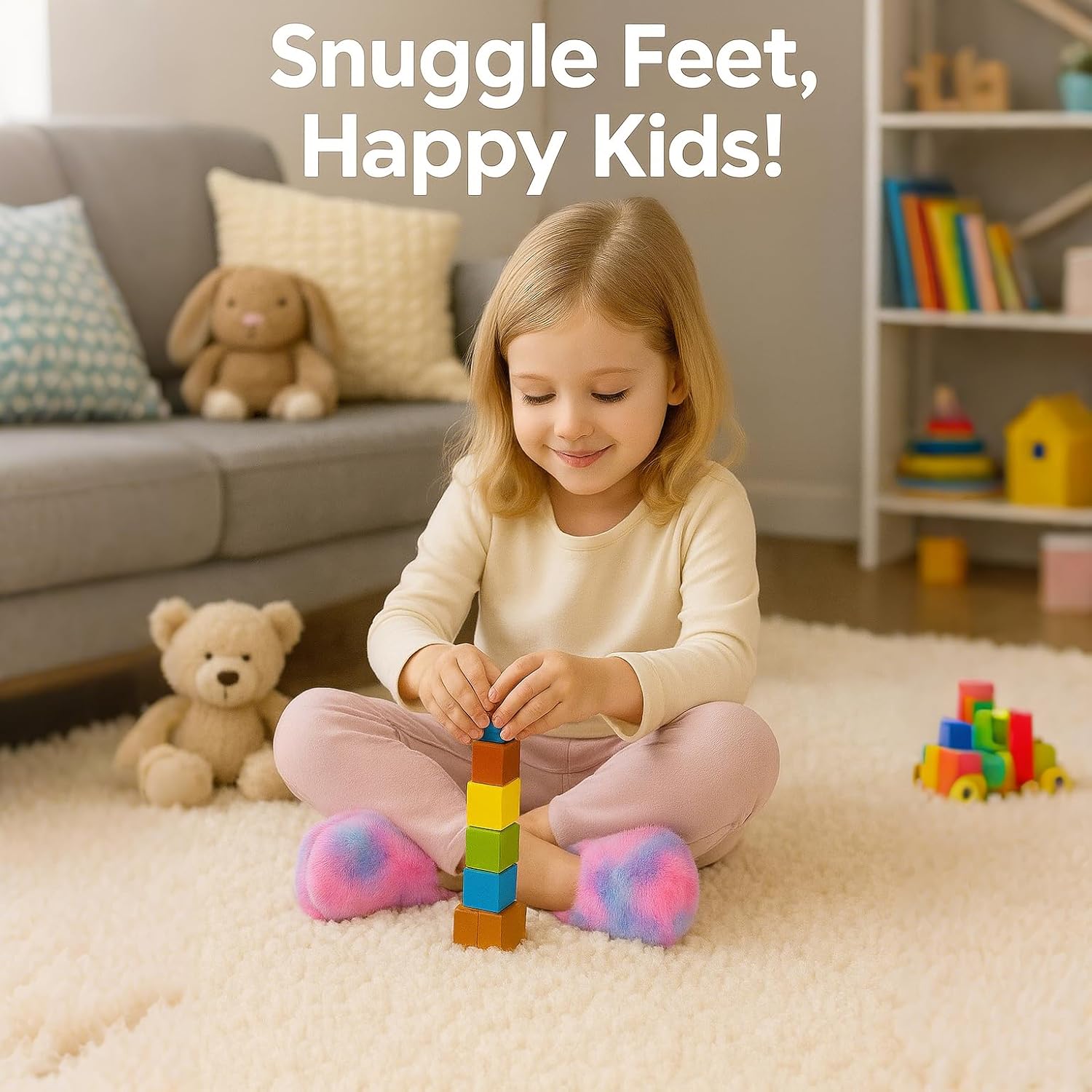 Girls Plush Faux Fur Slip on House Slippers Clog with Memory Foam - Bedroom Slippers Outdoor Indoor Faux Fur Lined - Image 7