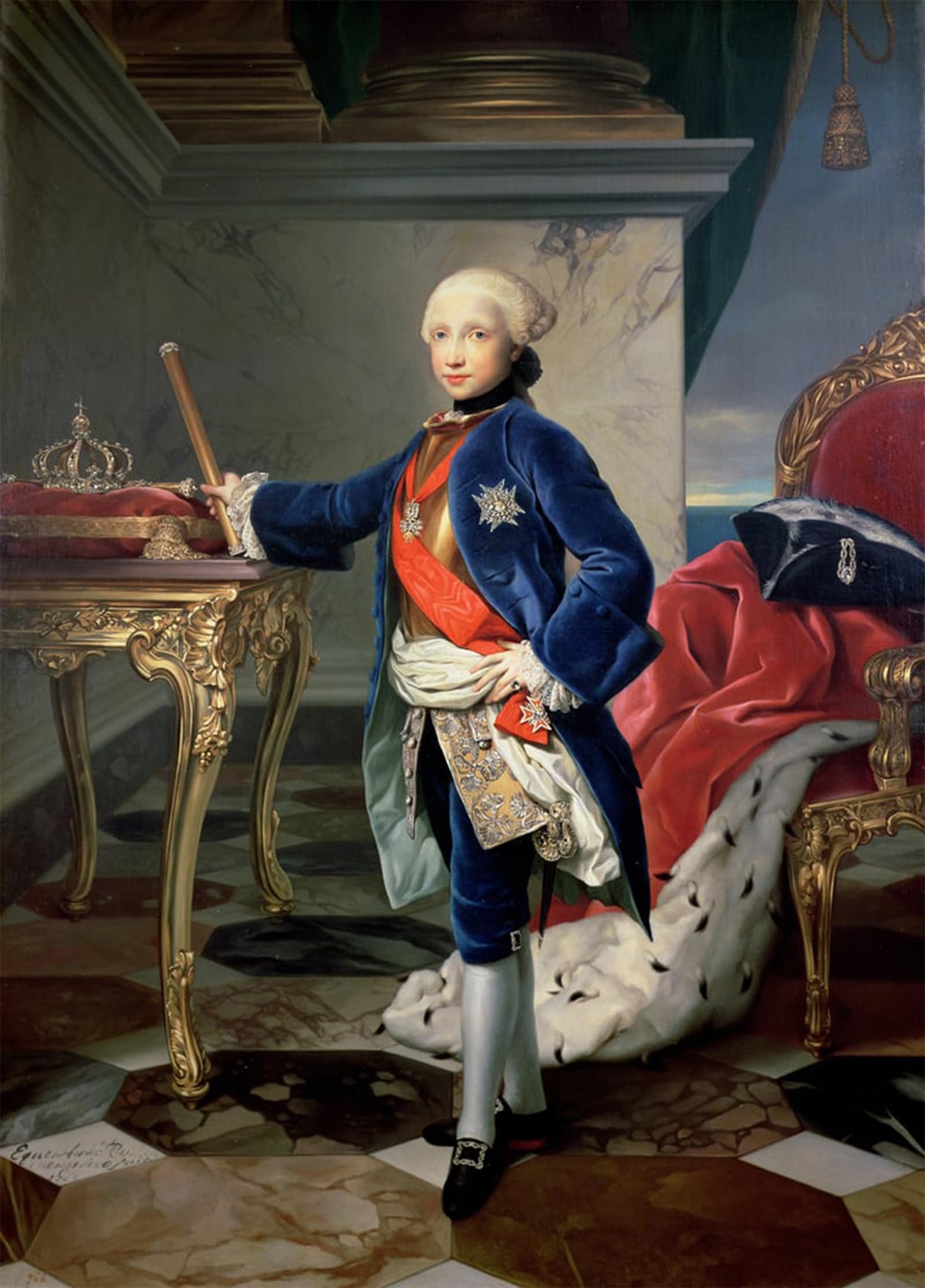 Artxlxxbn No Frame Famous Art Print Poster Vintage Wall Art Ferdinand Iv King Of Naples By Anton Raphael Mengs Canvas Art Poster For Home Decor 60X90cm