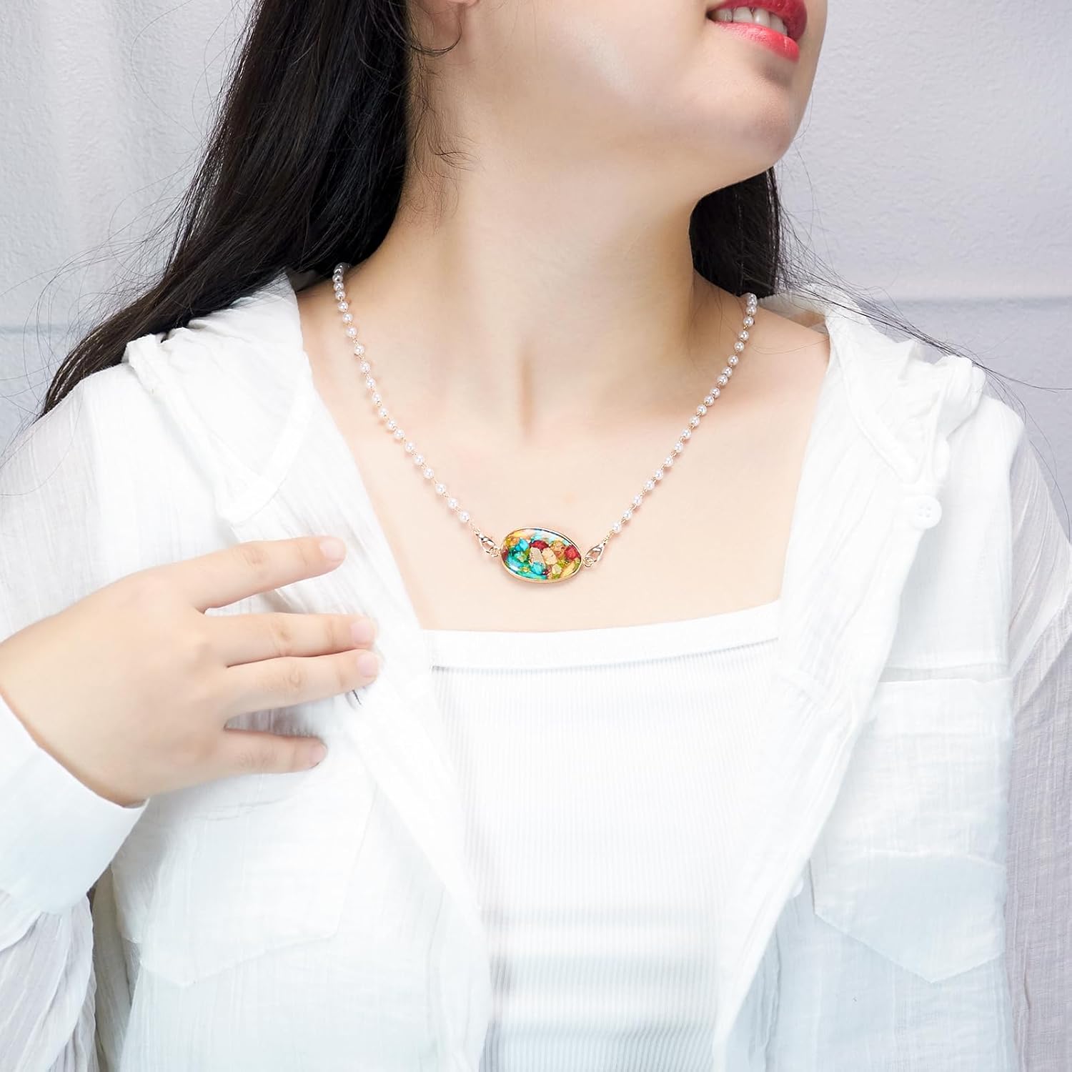 4 Pieces Natural Oval Imperial Jasper Stone Connectors,Gemstone Links Charms for Jewelry Making Necklace Bracelet Earring - Image 4