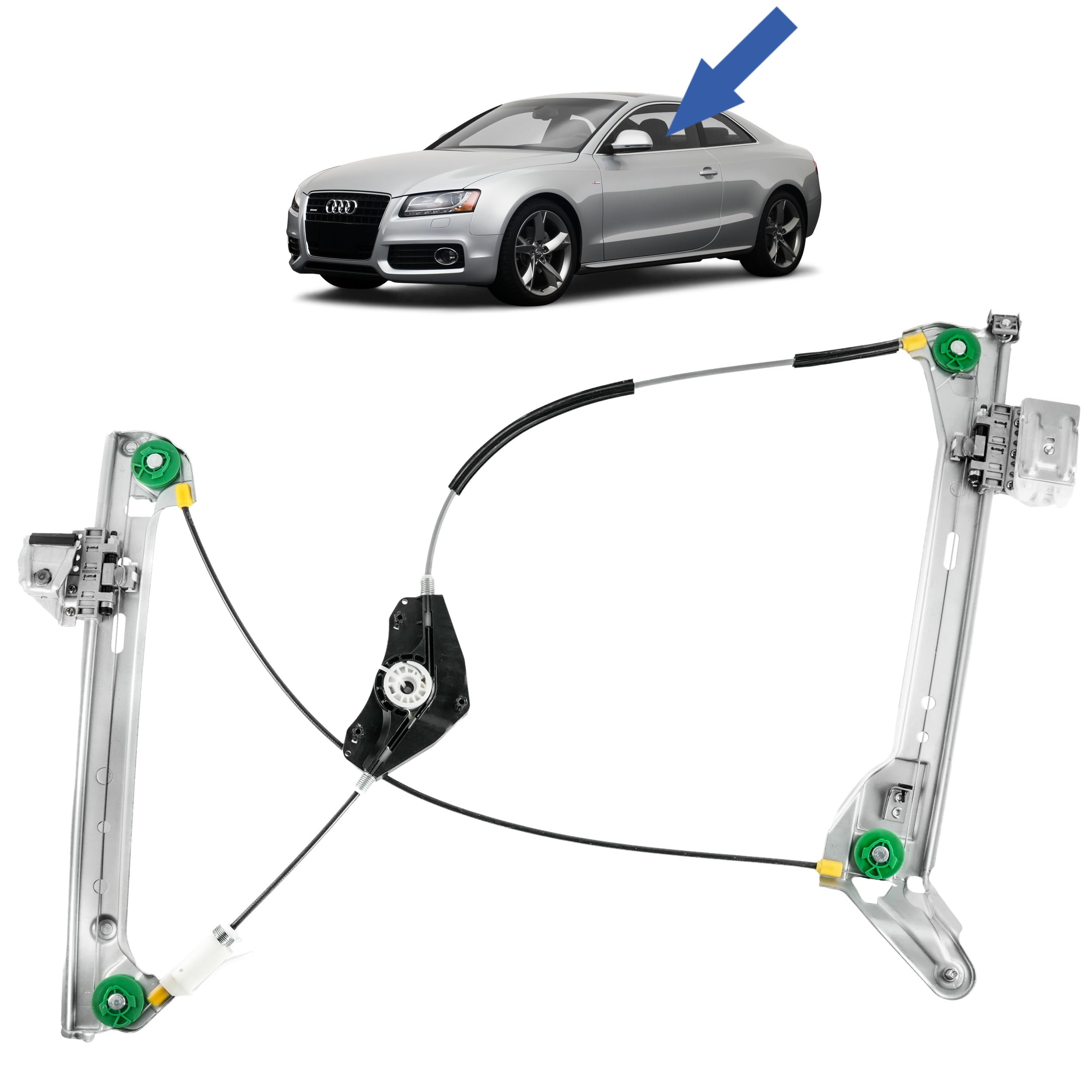 Frankberg Alzacristalli senza motore posteriore destro Sostituzione per A6 Allroad Avant 4F2 4FH 4F5 C6 tutti i motori 2004-2011 4F0839462