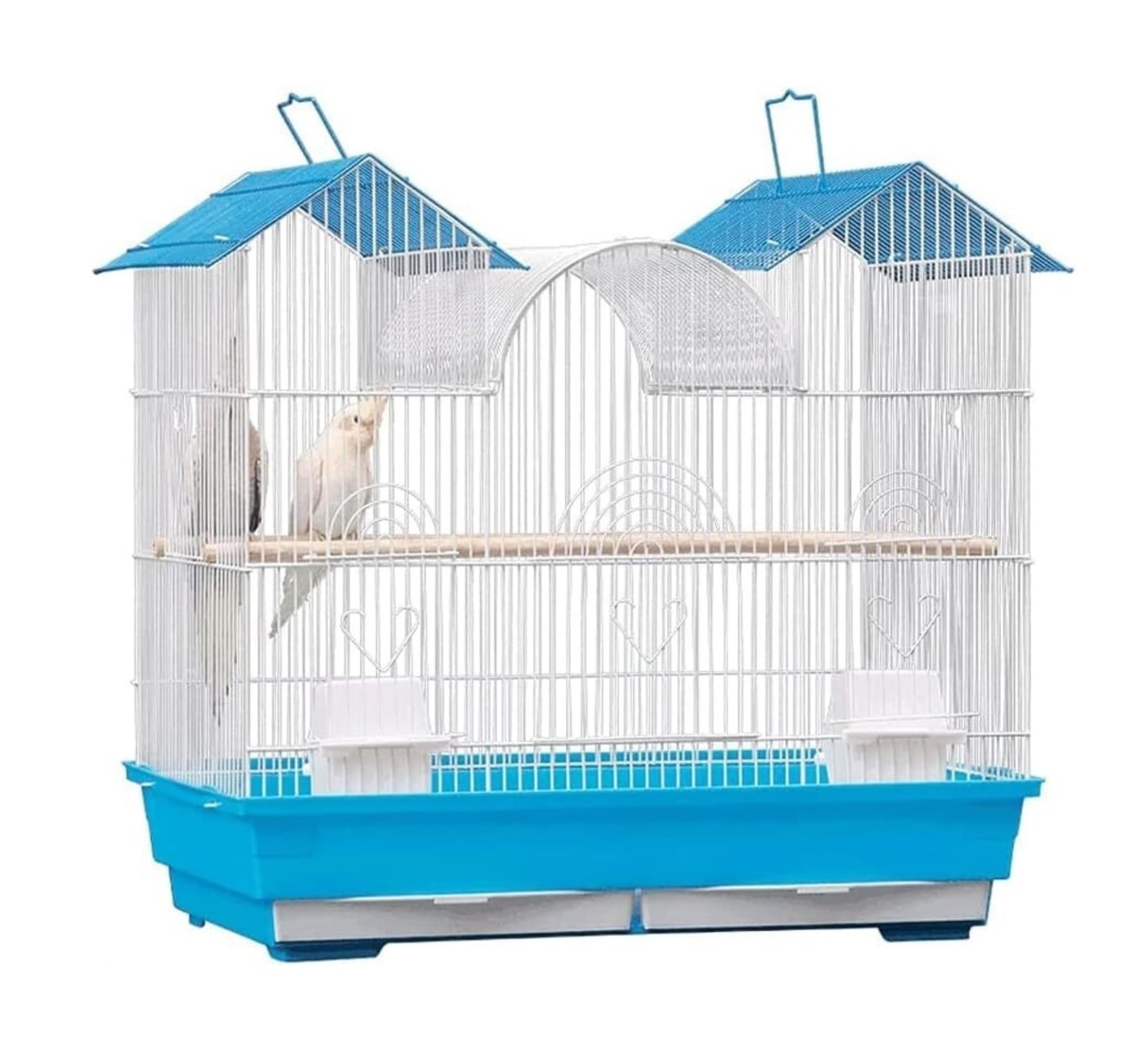 Jaula de pájaros, Jaulas para Pájaros De Hierro Forjado, Jaula para Pájaros Portátil, Portadores para Pájaros Colgantes, Jaula Grande para Vuelo De Pájaros con Soporte Rodante Perchas de Descanso