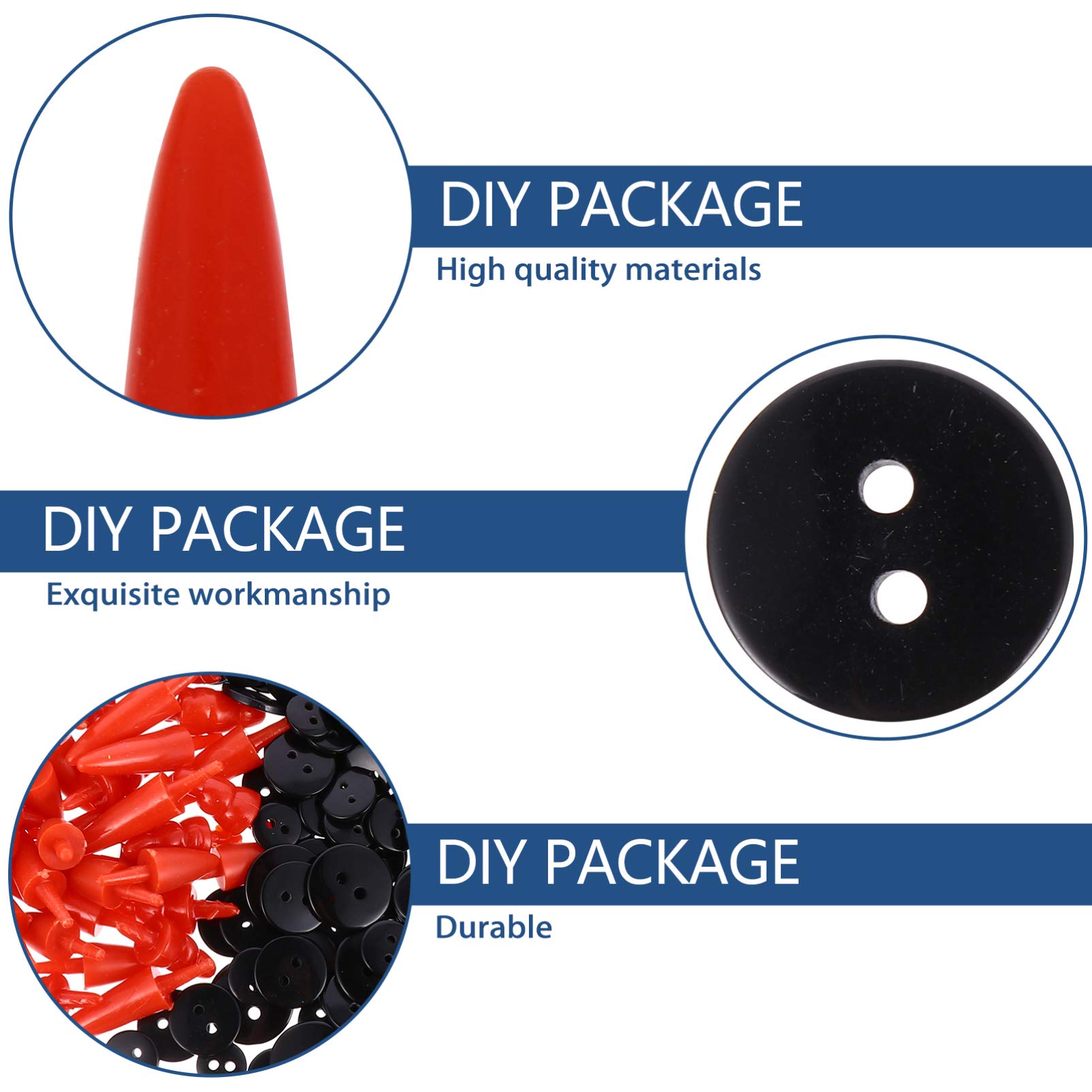 260Pcs Christmas Snowman DIY Craft Kit, Tiny Buttons, Carrot Snowman for Christmas Snowman Crafting Sewing Party Supplies - Image 4