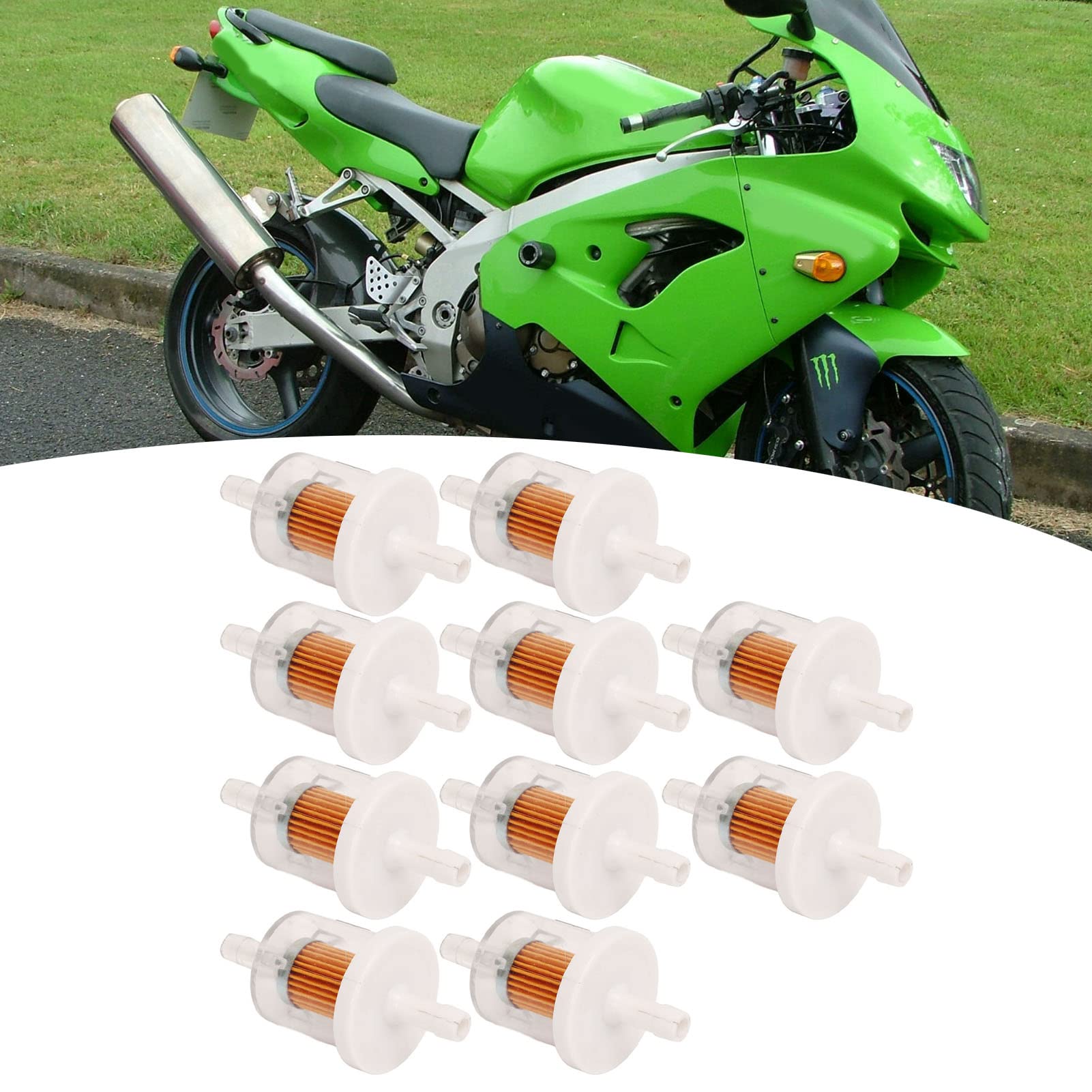 10 Piezas para Filtro de Combustible de Motor para Filtro de Combustible en línea para Piezas de cortadora de césped 49019 7001 para Fx481V Fx541V Fx600V Fx651V Fx691V Fx730V Fx751V Fx801V