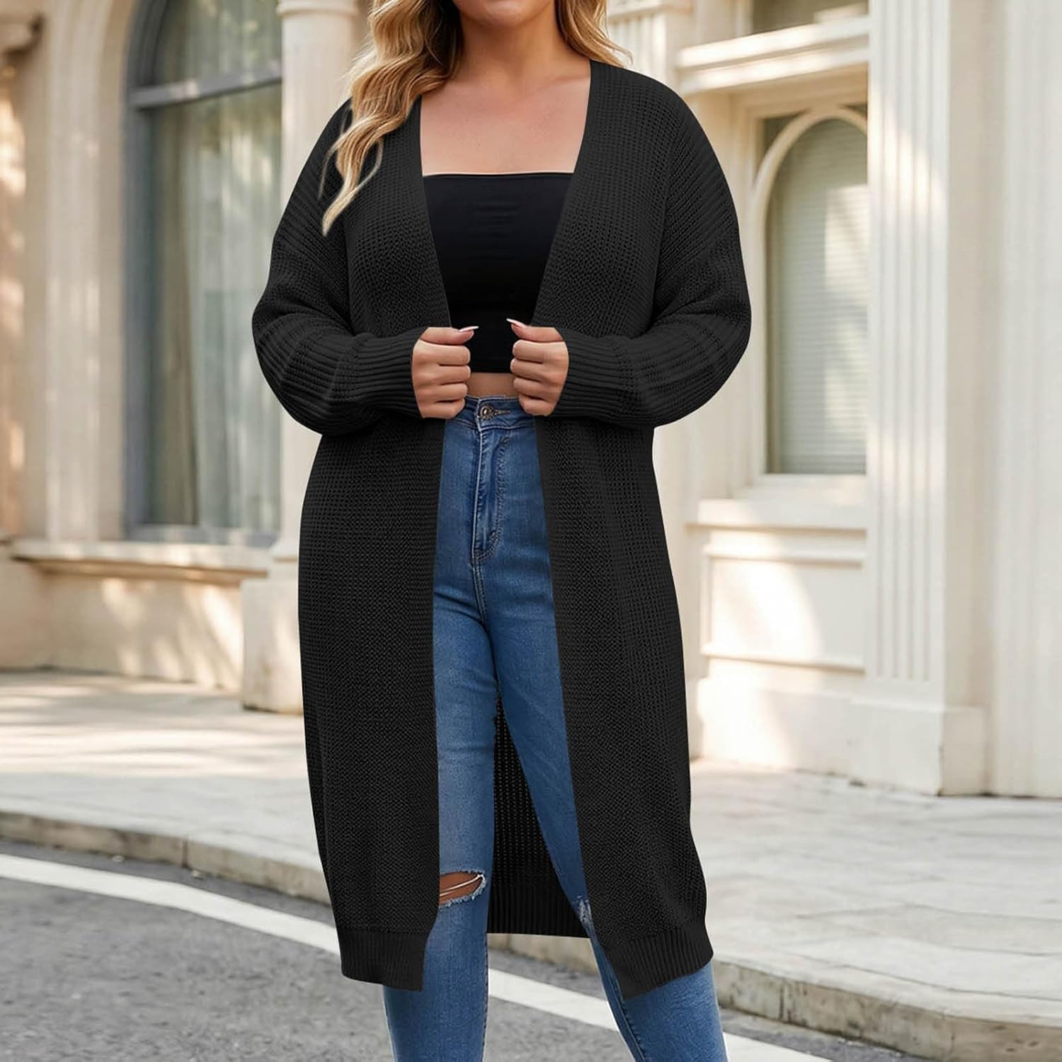 Womens Long Cardigan Sweater Oversized Open Front Coat