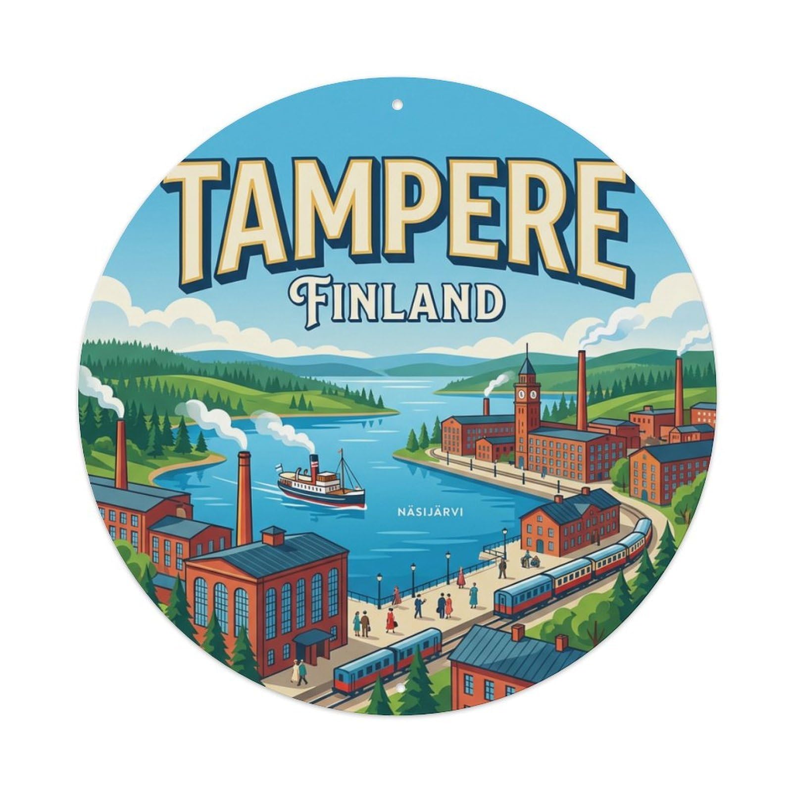 Galvaxio Style Finland Vintage Travel Tampere Metal Tin Sign