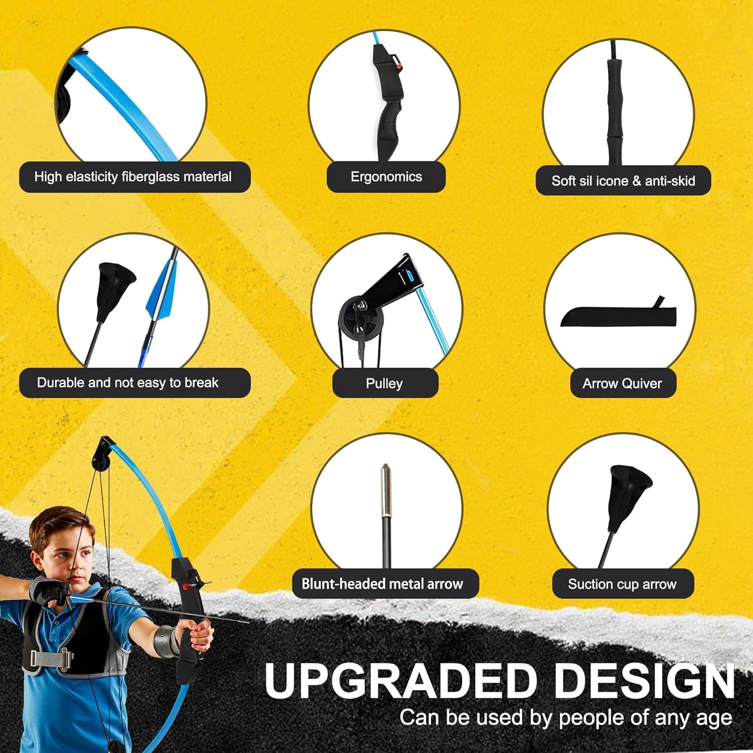 Youth Compound Bow and Arrow Set for Kids Ages 8-12 Beginner Archery Set for Boys Girls Backyard Archery Game Toy Gift for Outdoor Play & Target