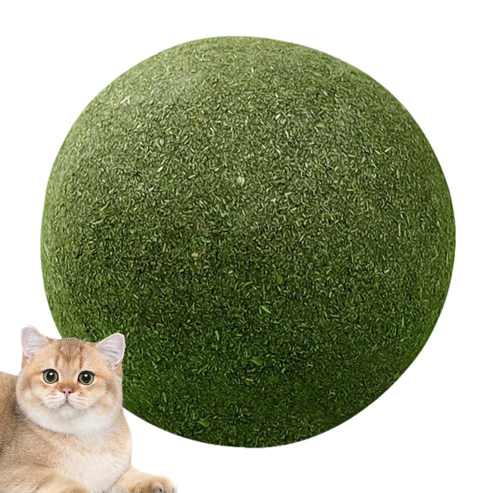 XUQEAYWD 10cm Large Catnip Balls, Natural Healthy Giant Catnip Balls For Cats, Interactive Huge Catnips Ball, Big Catnips Ball, Lickable Sellf Relieving Super Large, Indoor Cat Licking Chewing Toy