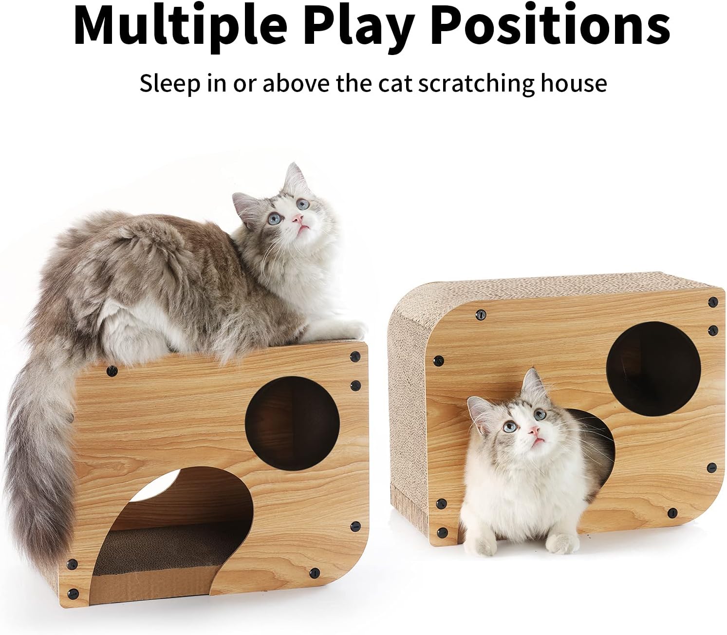 review FUKUMARU Cat Scratcher Lounge, 17.3 X 9.8 X 13.4 Inches Vertical and Horizontal Cardboard Cats House, Cat Scratching Post for Indoor Cats as Tunnel and Sofa