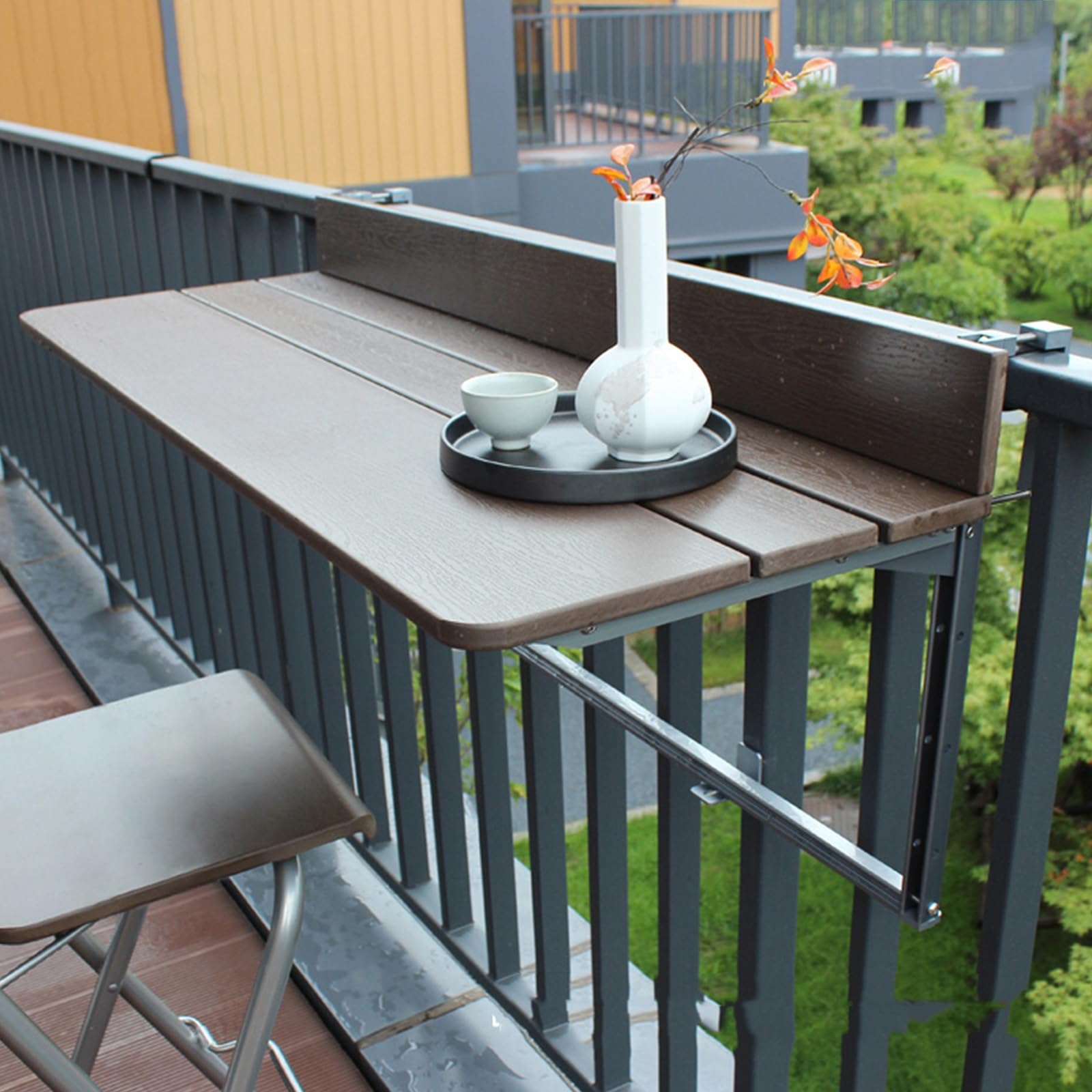 Tavolo pieghevole da balcone, forte capacità portante, impermeabile e resistente alle alte temperature, perfetto per patio, studio, tè e barbecue
