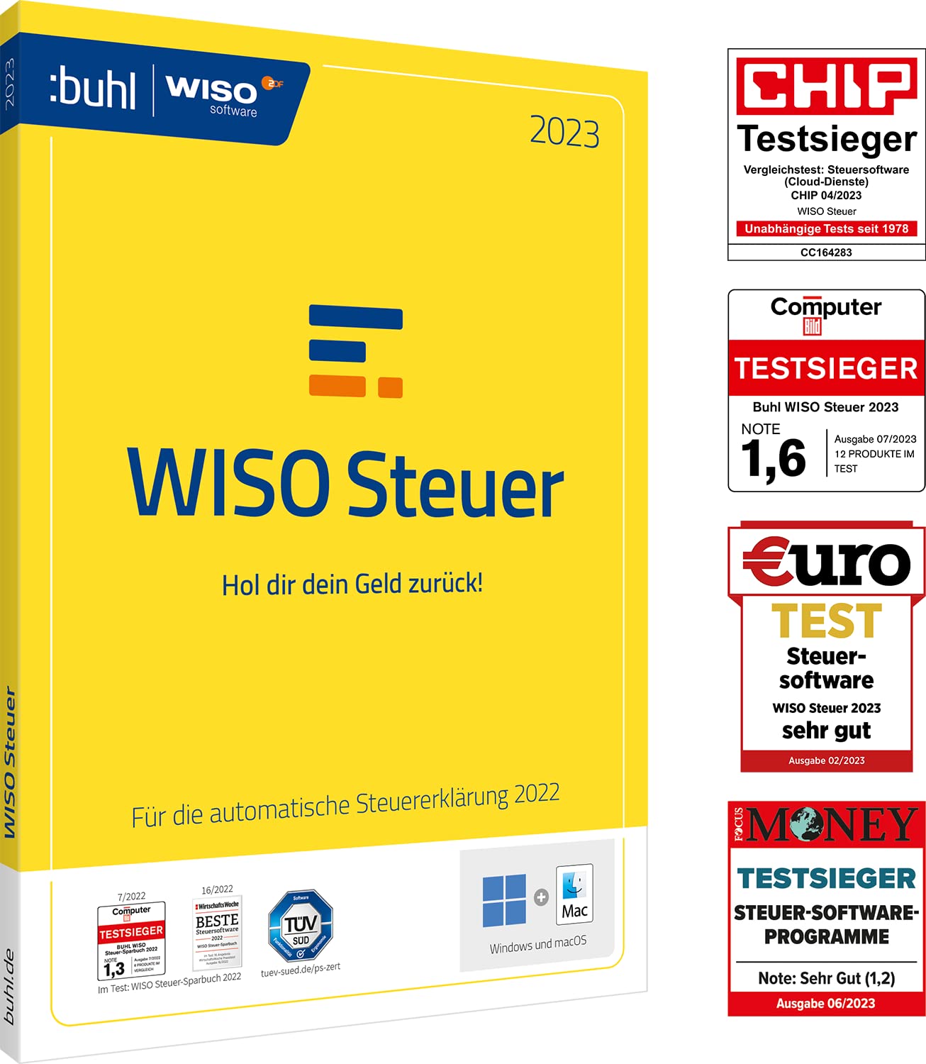 WISO Steuer 2023 (für Steuerjahr 2022) | Postzustellung: Steuererklärung 2022 automatisch gemacht (WISO Steuer-Software)