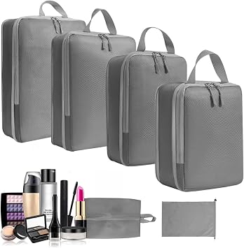 Travel Packaging Bags - Storage Organizer, Compression Packing Cube | Lightweight Organizer for Clothes, Shoes and Accessories, Waterproof, Space Saving Storage Solution, Collapsible Travel Cube