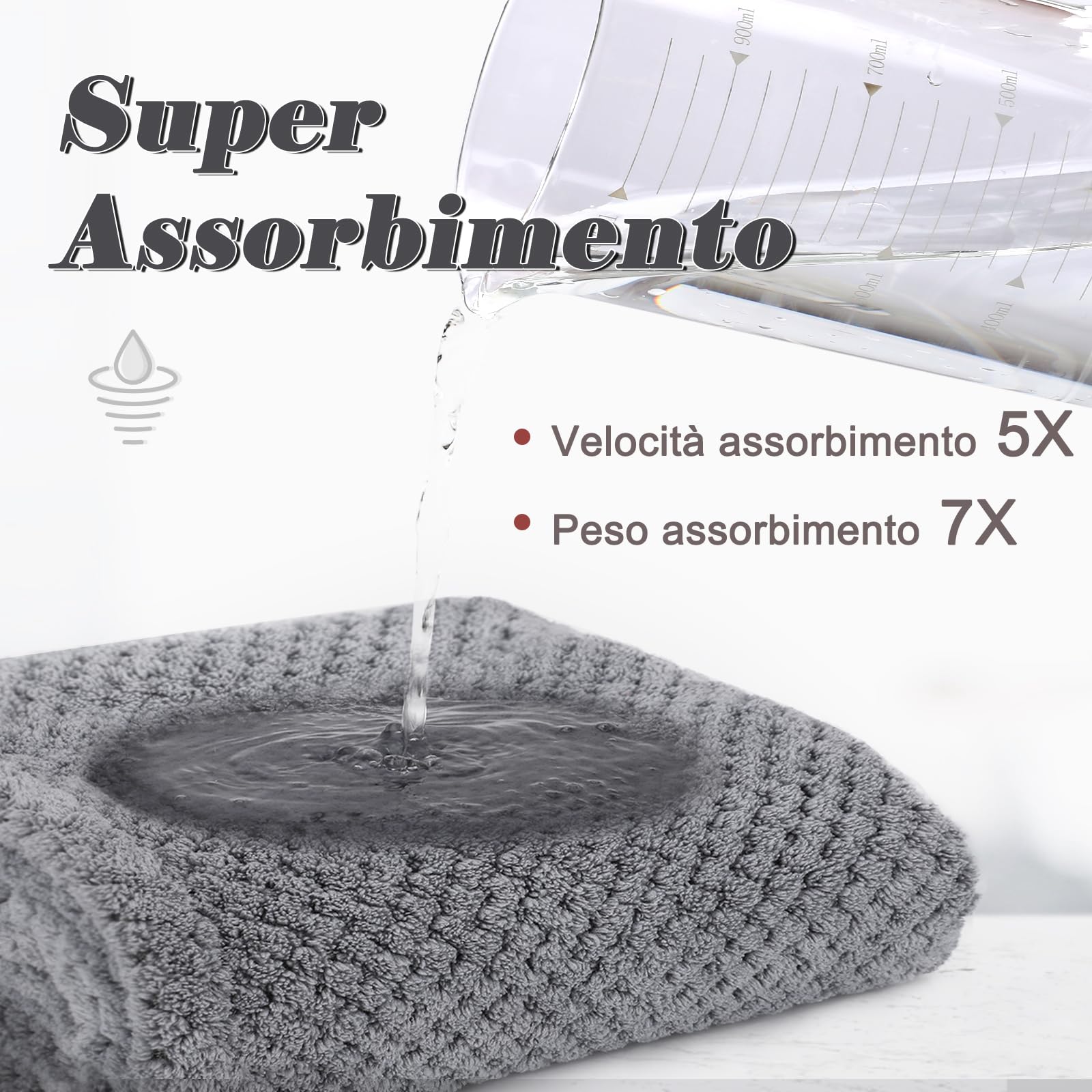 FREATECH Asciugamano Capelli in Microfibra con Texture Waffle, 3 Pezzi Turbante Asciugacapelli, Turbante Capelli Super Morbido e Assorbente con 3 Bottoni per Donna, Bambino, Capelli Lunghi Ricci