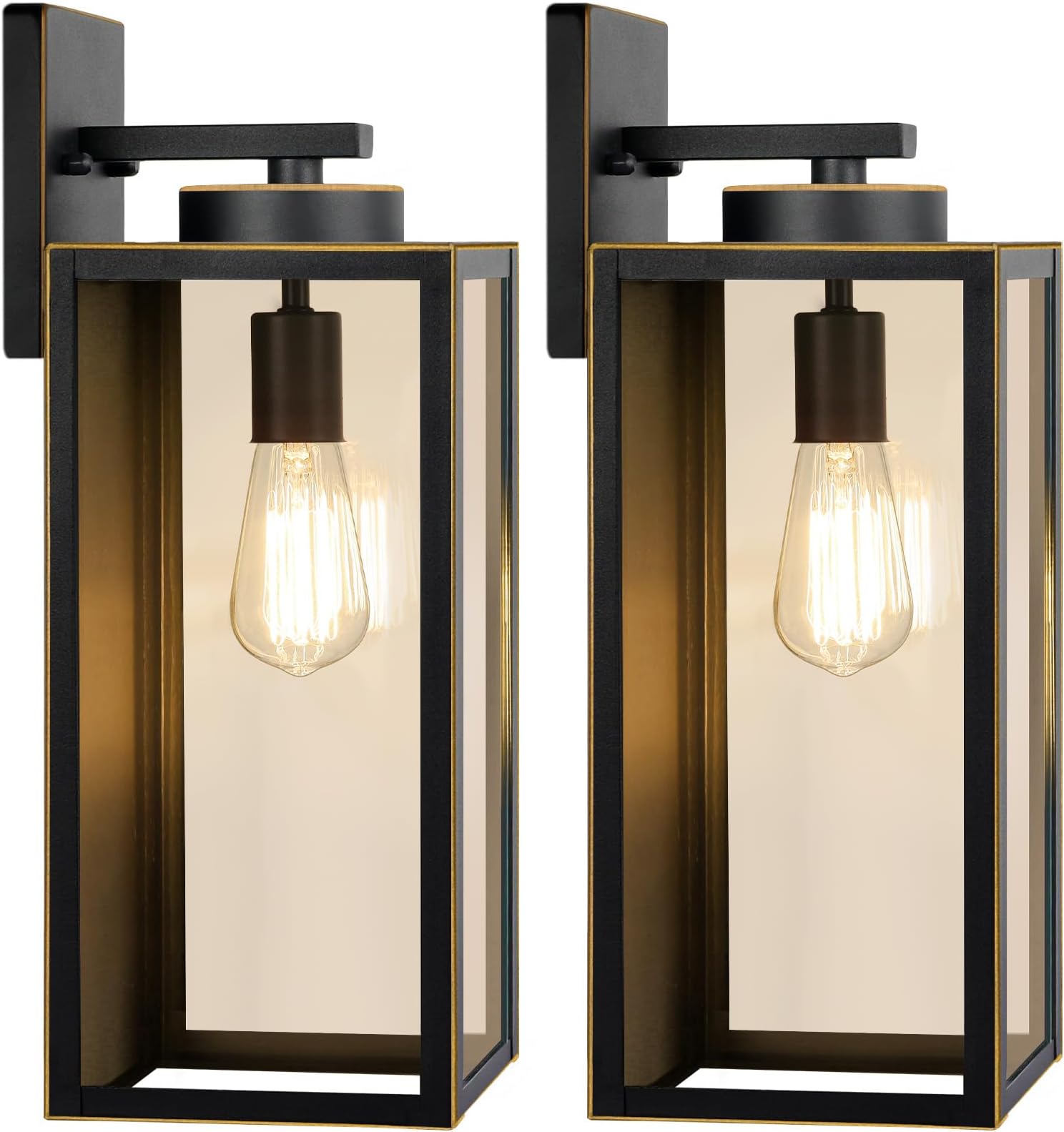 Large Size Outdoor Wall Light Fixtures, Exterior Lighting Fixtures Porch Sconces Wall Mounted, Waterproof Bronze Outdoor Wall Lanterns Lamps, Outside Lights for House Patio Front Door Entryway, 2-Pack
