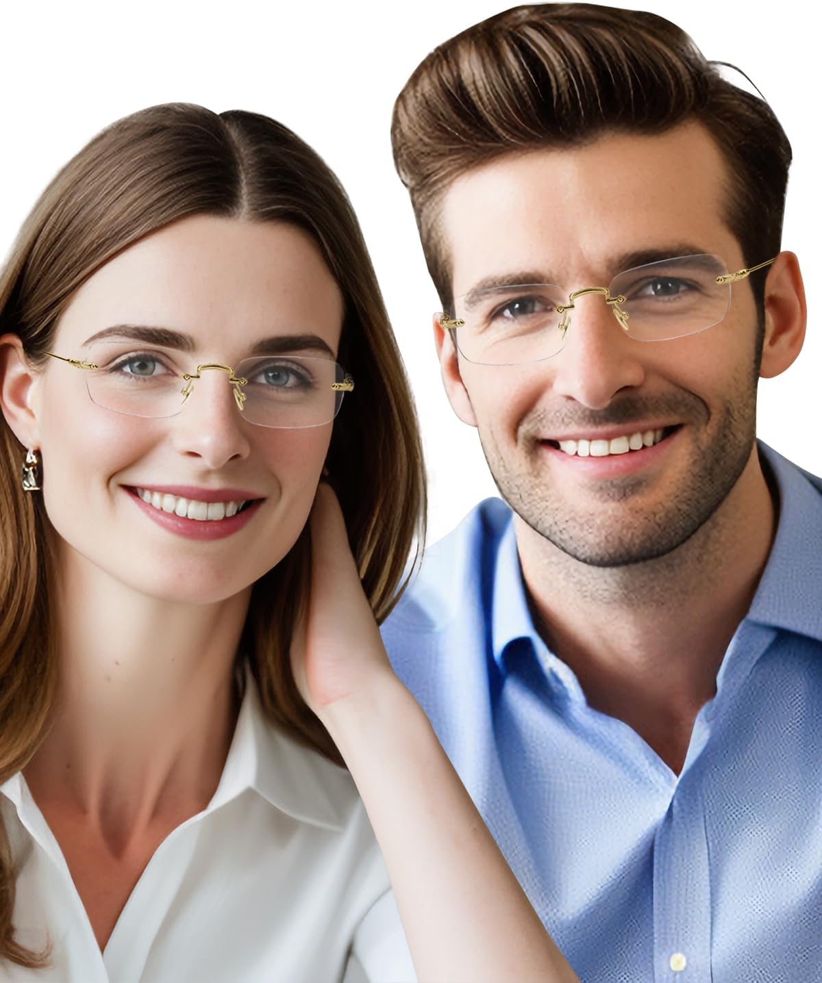 TERAISE Frameless Metal Reading Glasses for Men/Women Blue Light Blocking -Rimless Fashion Comfortable Computer Eyeglasses - Image 6