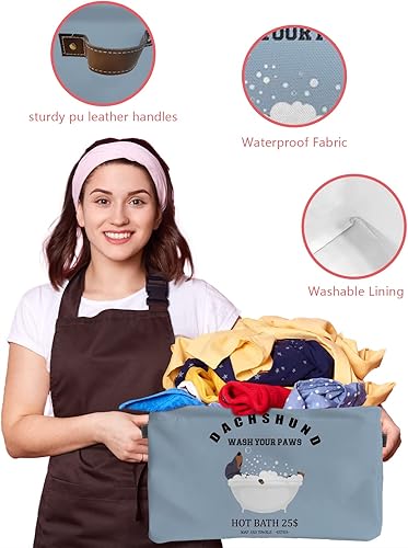 Miniatura 4 de Divertidos cubos de almacenamiento de animales para organizar organizadores de armario grandes decorativos con asas paquete de 2 cestas de tela para