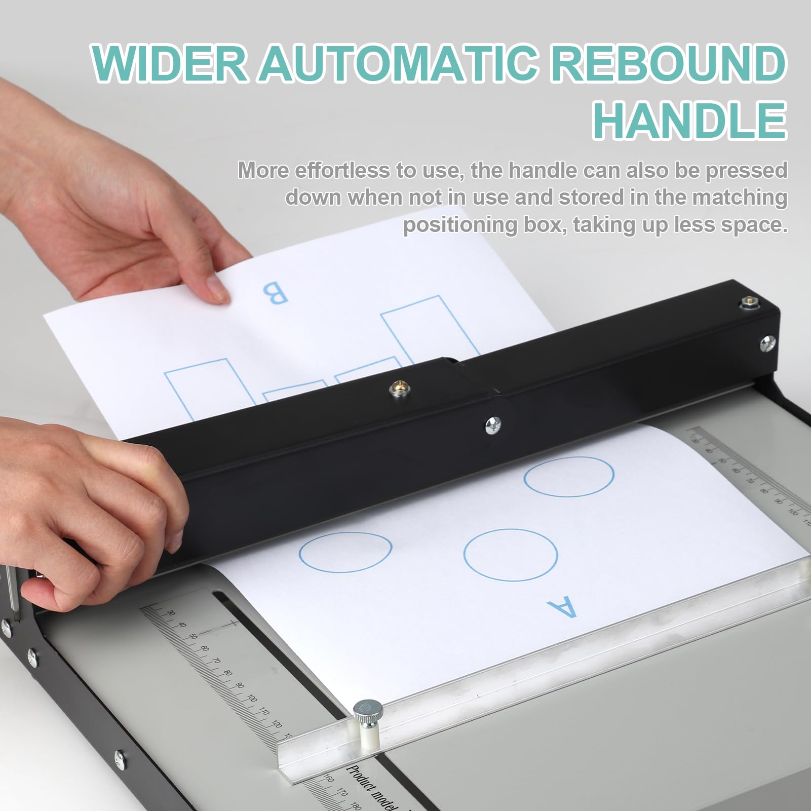 Manuelle Papierfalte 34 cm Falzmaschine mit erweitertem Positionierungsblock, Papierordner, Faltmaschine für Papierbuchumschläge, Karton, Broschüren, Einladungen