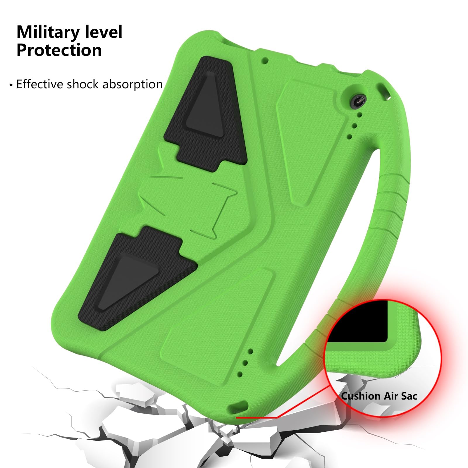 Custodia protettiva per tablet PC compatibile con Kindle Fire HD10/HD10 Plus 2021, custodia protettiva leggera in EVA per bambini, custodia protettiva antiurto resistente agli urti a prova di caduta