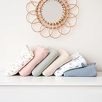 Vista 8 de Konssy Juego de 2 fundas de muselina para tumbona de bebé, 100% algodón, suave y transpirable, para niños y niñas, solo fundas (flores, rosa)