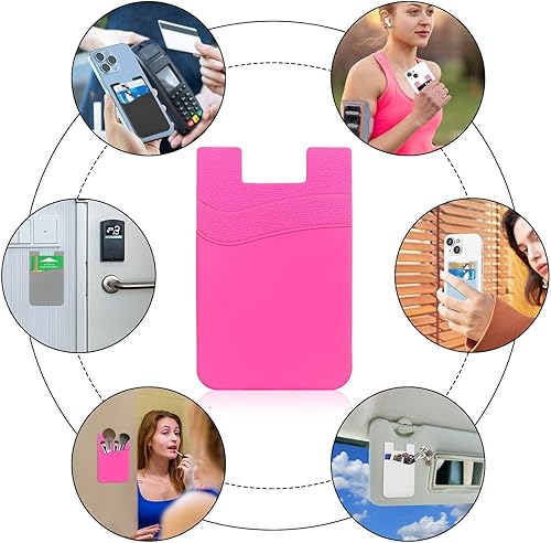 Miniatura 3 de Senose Soporte para tarjetas de teléfono, paquete de 3 carteras para teléfono que se adhieren en la parte posterior del teléfono, funda para tarjeta