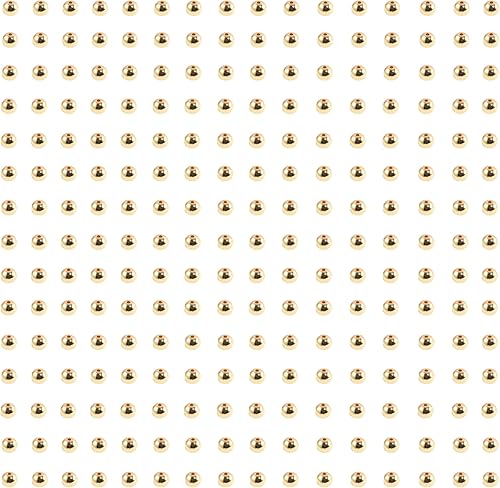 Miniatura 7 de 200 cuentas espaciadoras doradas de 0.157 pulgadas para hacer pulseras, cuentas redondas pequeñas de oro para hacer joyas y manualidades