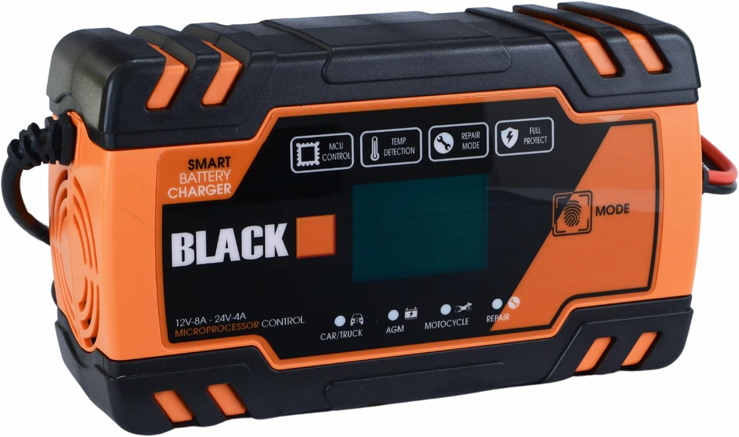 Black PROSTOWNIK AUTOMATYCZNY SAMOCHODOWY FUNKCJA NAPRAWY DO AKUMULATORÓW 12V 24V