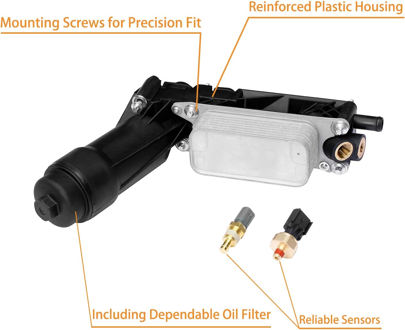 Best Seller Engine Oil Cooler Oil Filter Housing Adapter Assembly | for 2011-2013 Dodge Jeep Chrysler 3.6L V6 Engine | Replaces# 5184294AE, 5184294AC, 5184294AD, 5184304AD, 5184304AE, 5184304AF